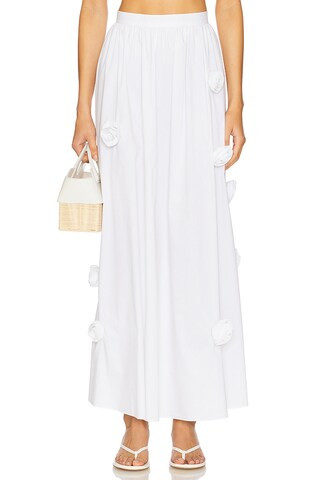 CAROLINE CONSTAS Marcheline Midi Skirt in White from Revolve.com | Revolve Clothing (Global)