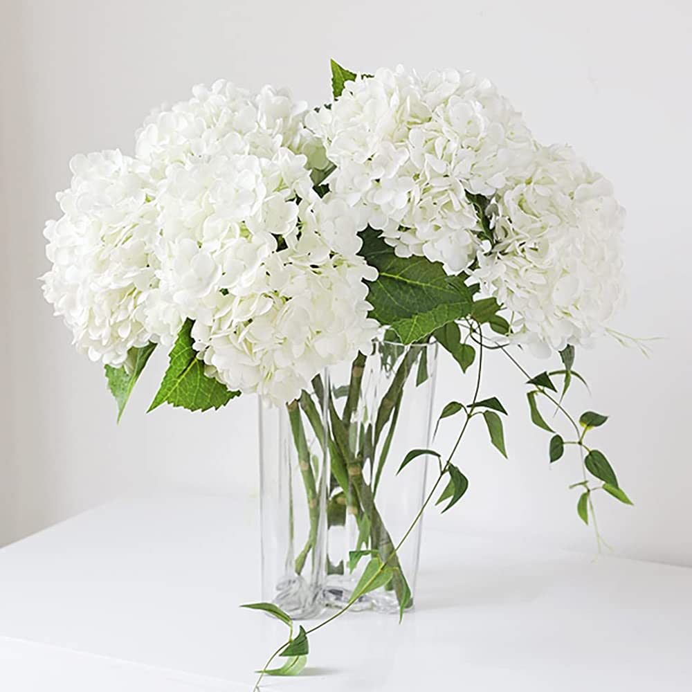 DUYONE 3PCS Artificial Flowers Large Hydrangeas Flowers Latex Bouquet for Wedding Bridal Office H... | Amazon (US)