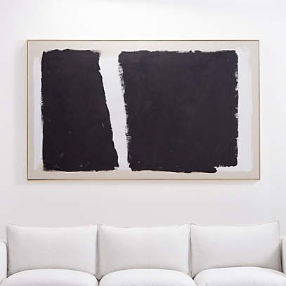 'Neutral Modern Moment' Framed Hand-Painted Raw Canvas Wall Art 49"x81" + Reviews | Crate & Barre... | Crate & Barrel