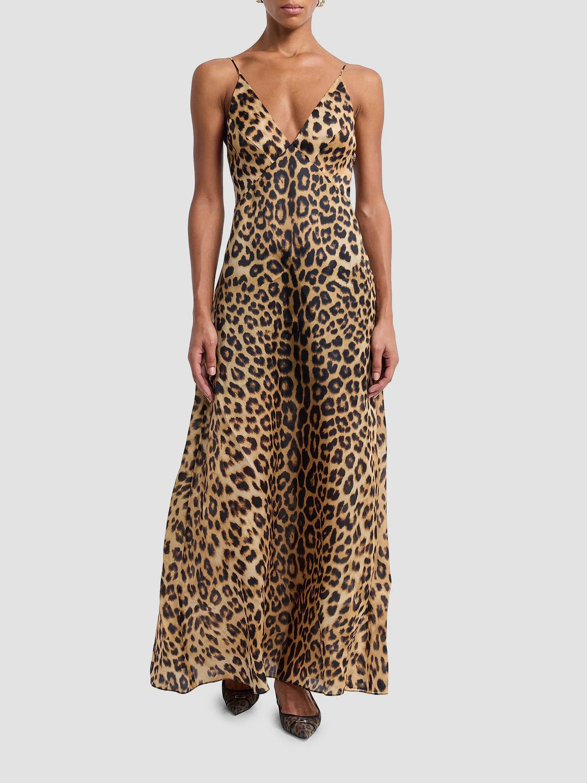 Alberta Ferretti Leopard-Print Silk Maxi-Dress | Saks Fifth Avenue | Saks Fifth Avenue