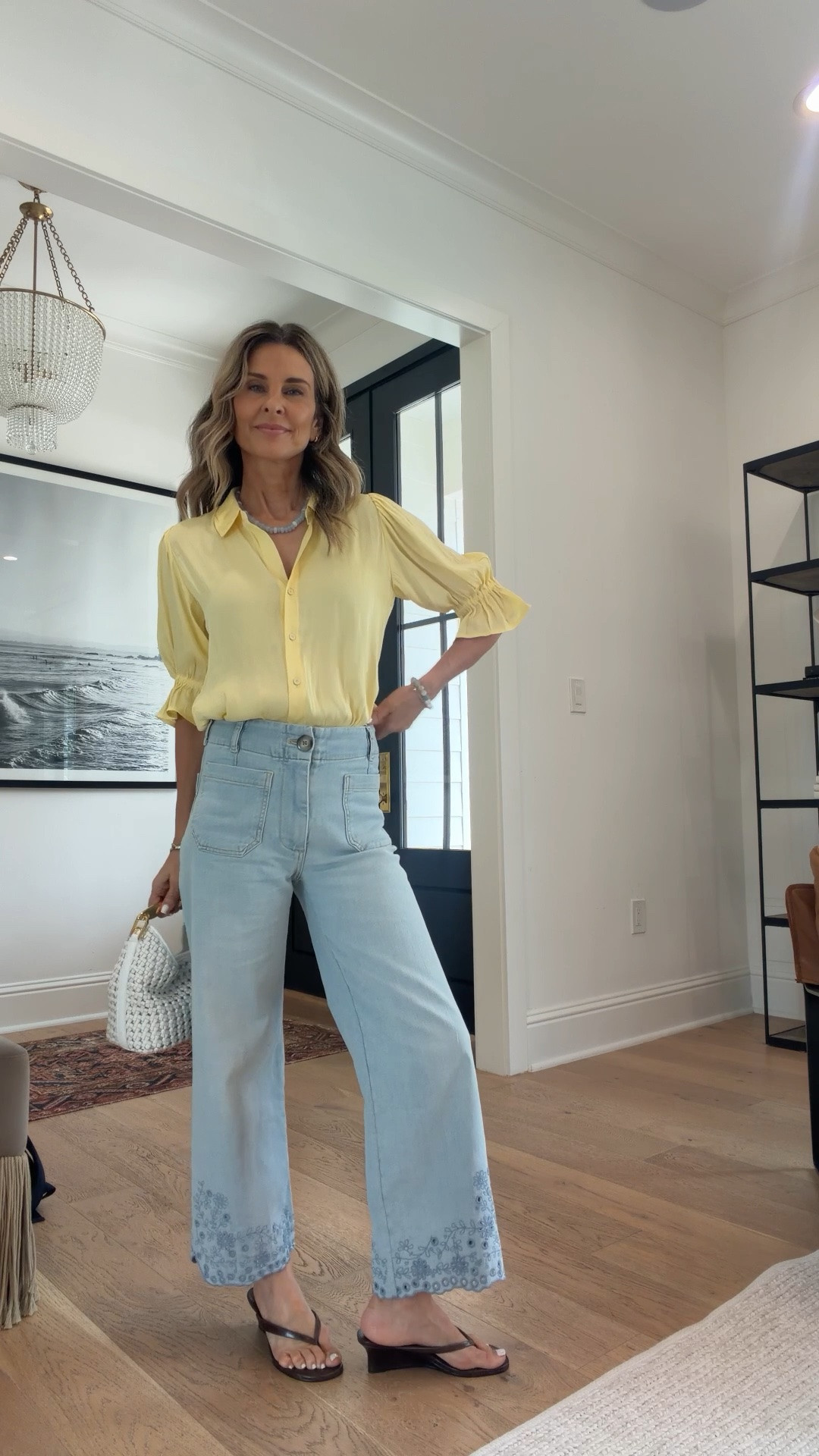 I’m 5’6’’
-top is size XS @thenolishop 
-eyelet pants use my discount code HFL20 @Anthropologie 
-bag is linked in my ShopMy https://go.shopmy.us/p-64647896

#LTKootd #LTKOver40 #LTKSeasonal