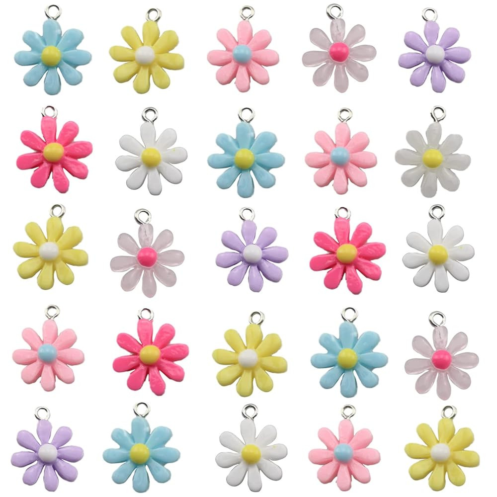 Resin Animal Flower Dice Pendant Charms Colorful DIY Pendant Making Charm for Bracelet Necklace E... | Amazon (US)
