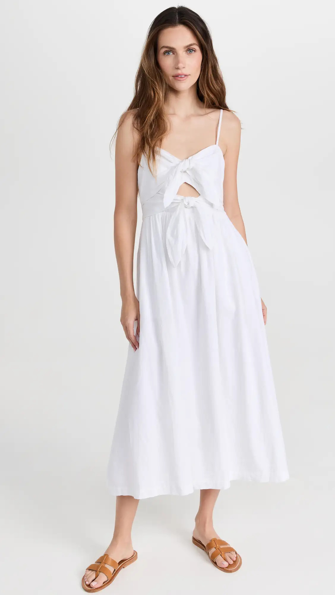 Madewell Double-Tie Cutout Sweetheart Midi Dress | Shopbop | Shopbop