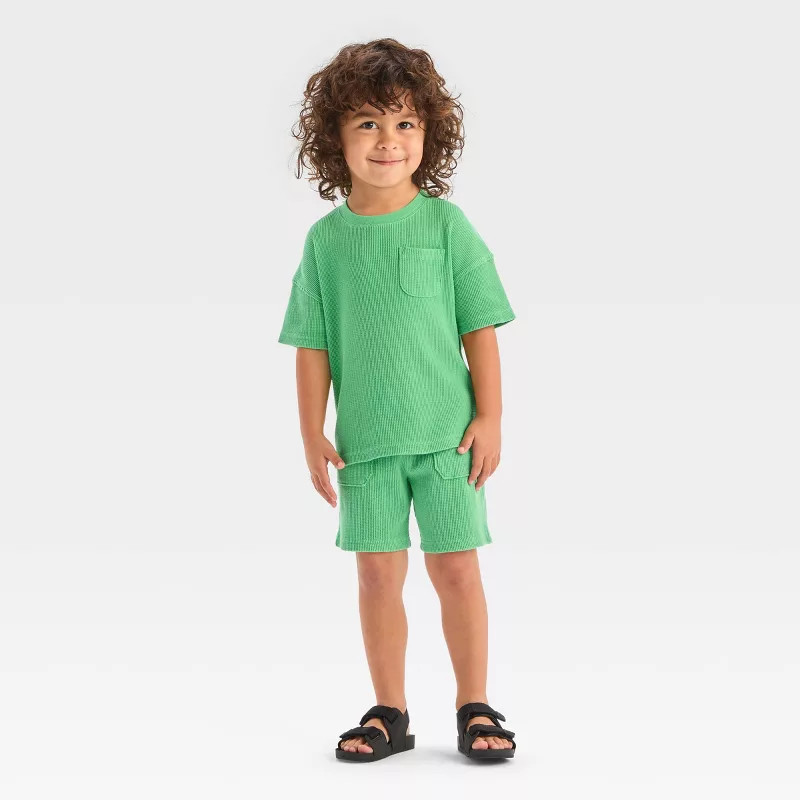 Toddler Boys' Short Sleeve Thermal Top and Shorts Set - Cat & Jack™ | Target