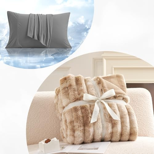 Cozy Bliss Faux Fur Blanket and Cooling Pillow Cases | Amazon (US)