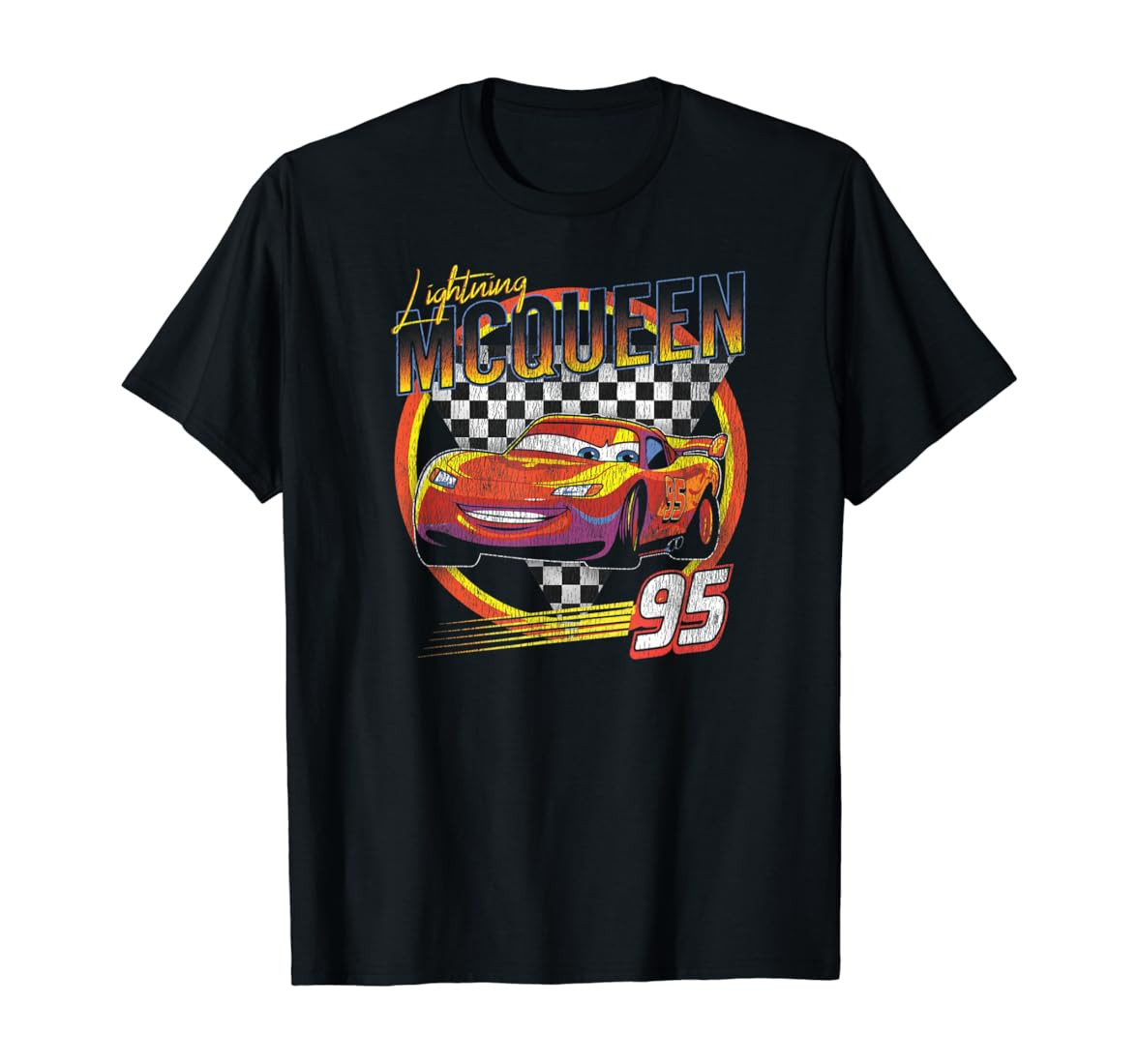 Disney Pixar Cars Lightning McQueen Vintage Race T-Shirt | Amazon (US)