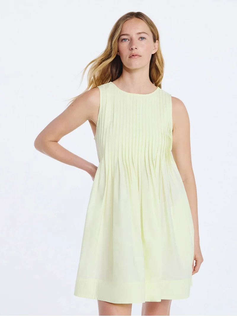Free Assembly Women's Sleeveless Pleated Mini Dress, Sizes XS-XXL | Walmart (US)