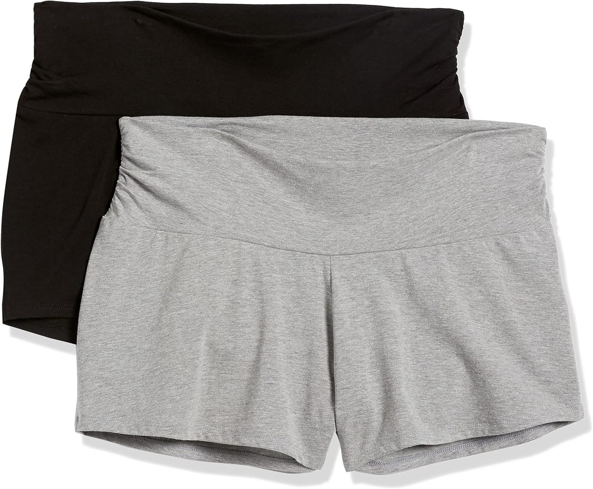 Motherhood Maternity Women's Relaxed Fit Sleep Knit Shorts 2 Pack | Amazon (US)