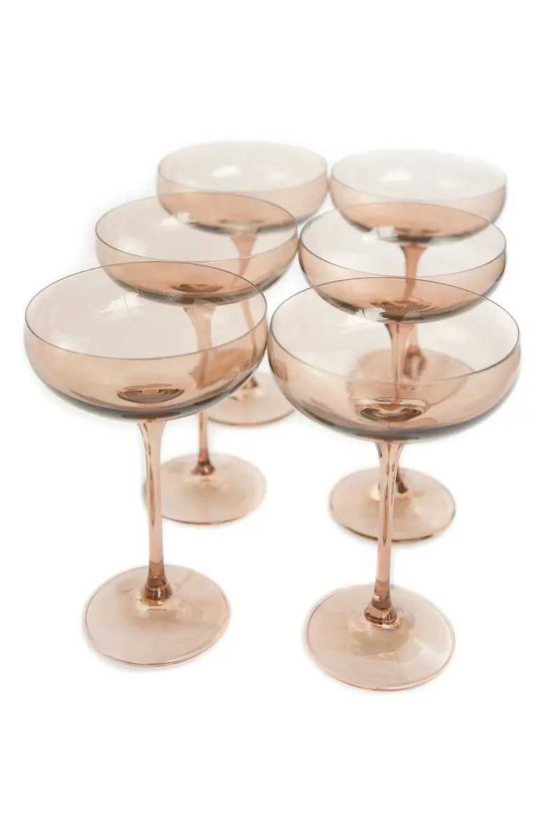 Estelle Colored Glass Set of 6 Stem Coupes | Nordstrom | Nordstrom