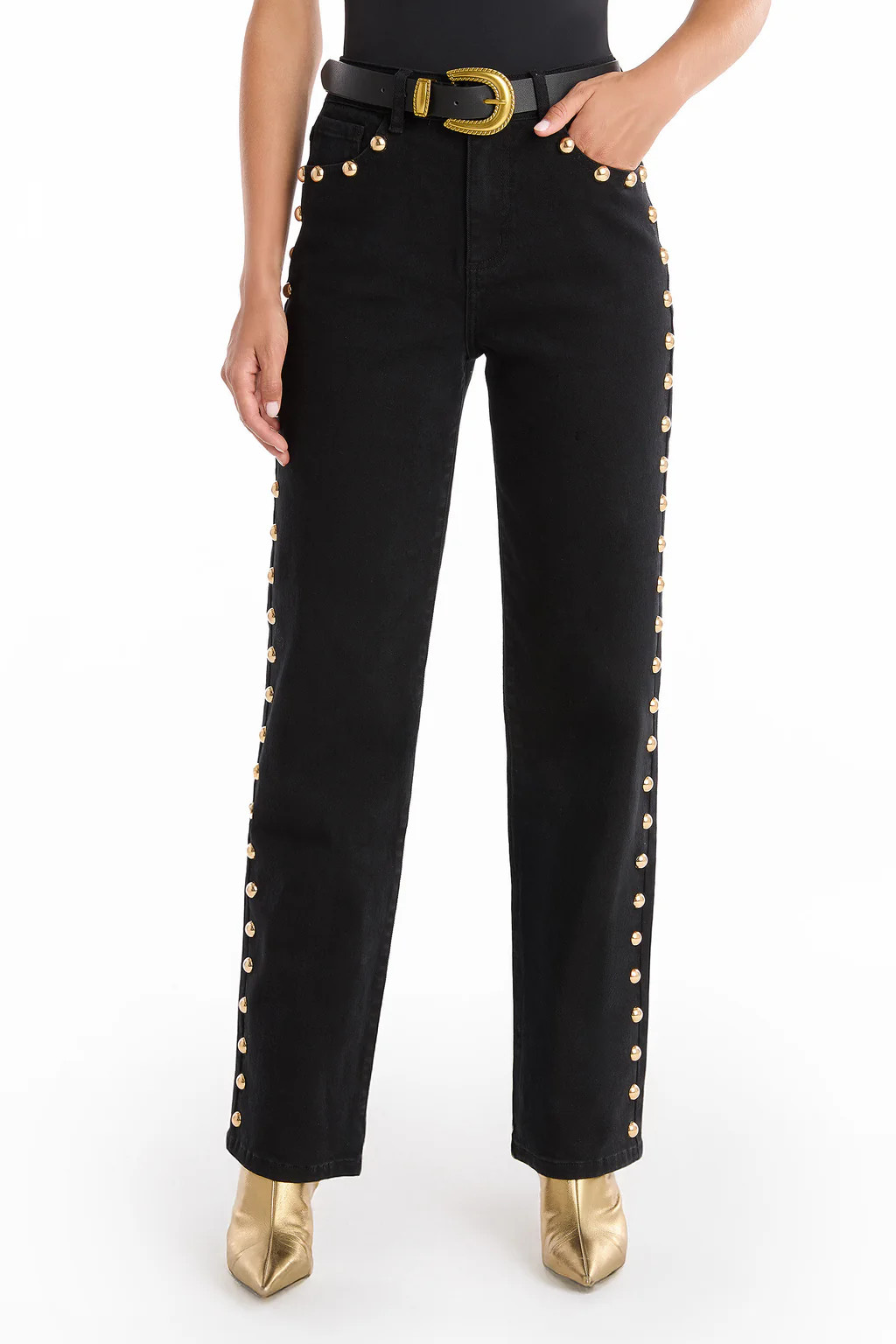 Leah Studded Jean - Black | The Noli Shop