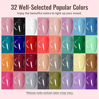 JODSONE Gel Nail Polish Kit with U V Light 32 Colors Gel Polish Nail Kit Soak Off Gel Nail Set Ma... | Amazon (US)