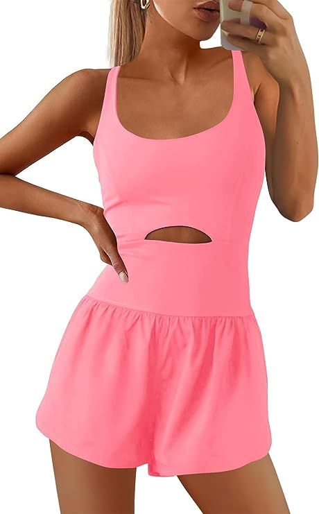 SENSERISE Womens Workout Athletic Romper Running One Piece Jumpsuit Shorts Tennis Gym Romper Outf... | Amazon (US)