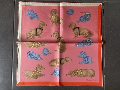 Hermès square scarf entitled Les bassets / Gavroche 45 cm / Pink / Poret / NEW | eBay US