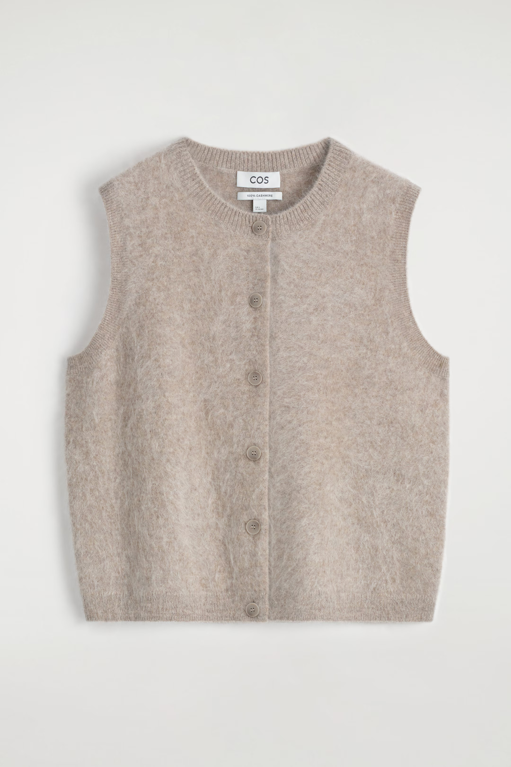BRUSHED-CASHMERE WAISTCOAT - BEIGE | COS GB | COS UK