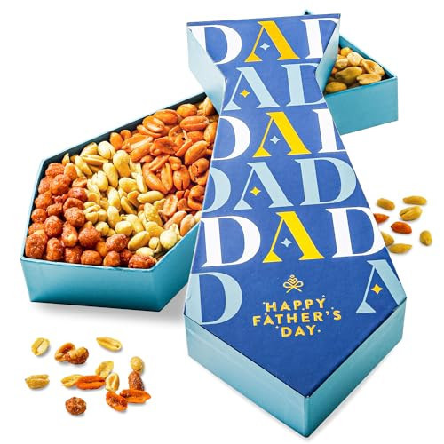 Fathers Day Gift Box, Flavored Gourmet Peanuts Gift For Dad, Tie Shaped Box, Happy Fathers Day, Bonnie and Pop (Large) | Amazon (US)