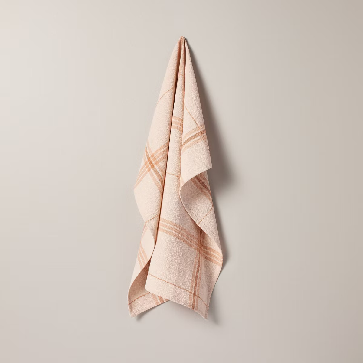Tri-Stripe Plaid Flour Sack Kitchen Towel Blush/Tan - Hearth & Hand™ with Magnolia | Target
