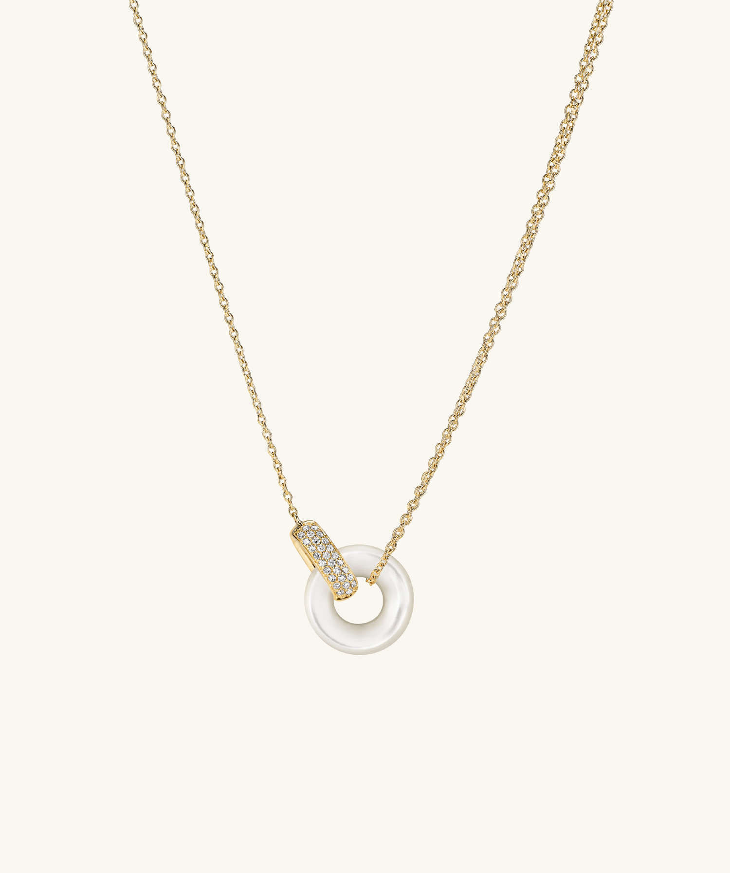 Linked Pavé Diamond Pearl Necklace | Mejuri (Global)