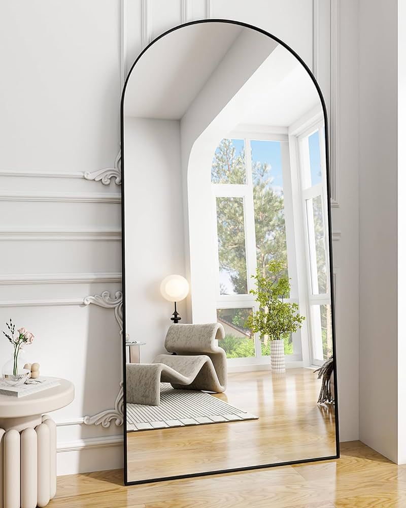 Koonmi 30"x71" Arched Full Length Mirror, Black Large Floor Mirror with Aluminum Alloy Frame Stan... | Amazon (US)