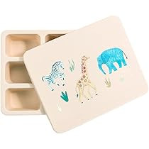 Austin Baby Collection - Silicone Bento Box - Sturdy and Leakproof - Safari - Warm Cream | Amazon (US)