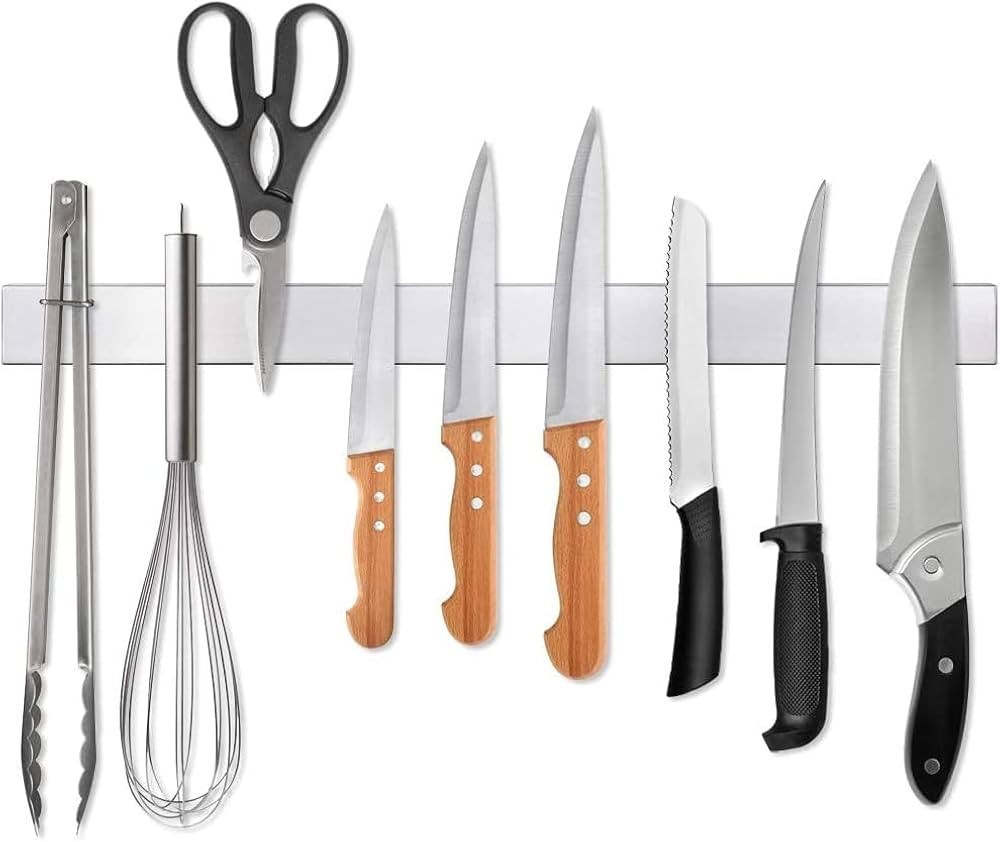 Ninonly 20 Inch Magnetic Knife Strip, Premium Stainless Steel Wall Mounted Kitchen Knives Bar,Spa... | Amazon (US)