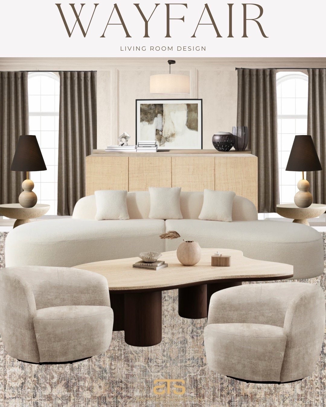A calm, neutral living room design filled with soft curves, layered textures, and sculptural accents. Every piece is sourced from Wayfair and styled to feel modern, cozy, and effortlessly elevated 🤍


#wayfairhome #neutrallivingroom #modernlivingroom #livingroomdesign #interiorinspo #ltkhome #wayfairstyle #homedecorideas #contemporaryinteriors #minimalistlivingroom

#LTKHome #LTKU #LTKdayinmylife