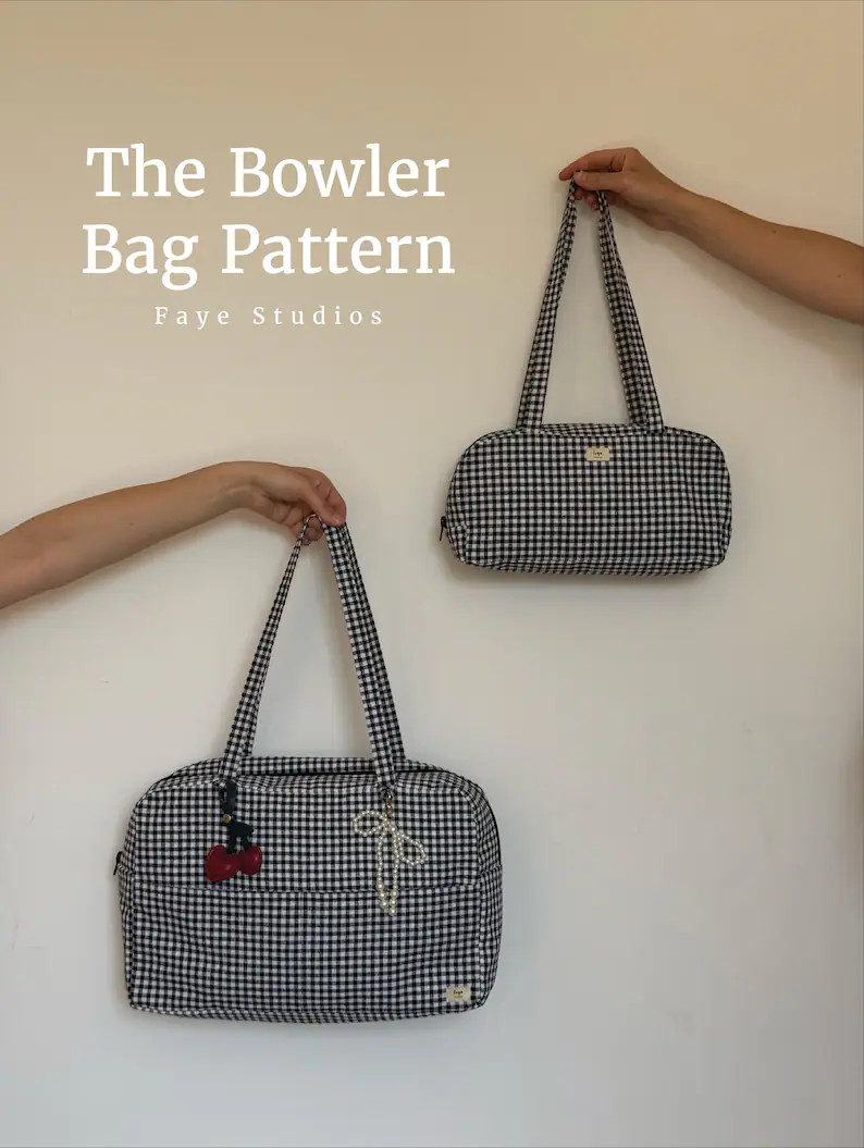 Bowler Bag Sewing Pattern PDF, Small and Large Baguette Bag, Beginner Friendly Video Tutorial | Etsy (Global)