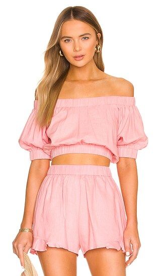 Peyton Crop Top in Pink Rose | Revolve Clothing (Global)