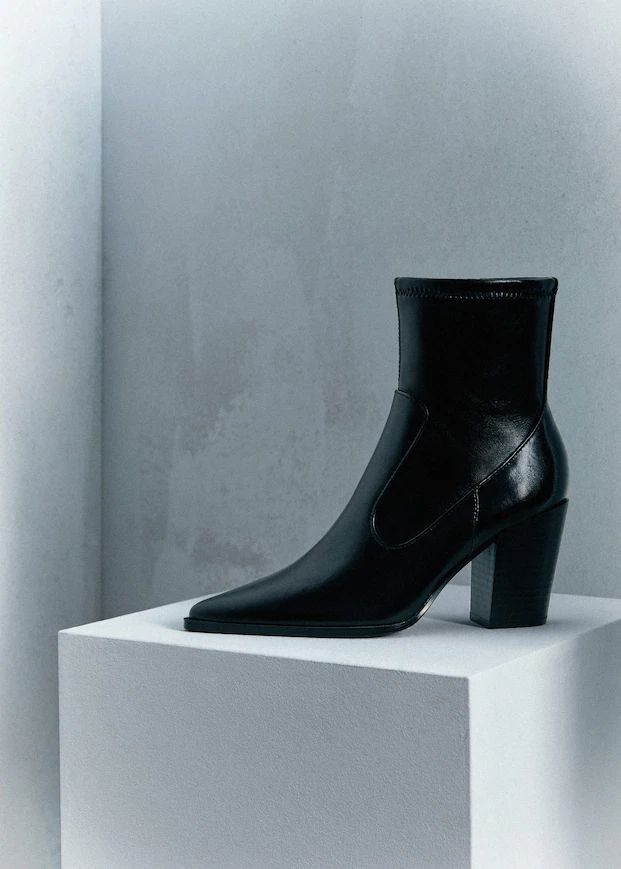 Pointed-toe ankle boot swith zip closure -  Women | Mango United Kingdom | MANGO (UK)