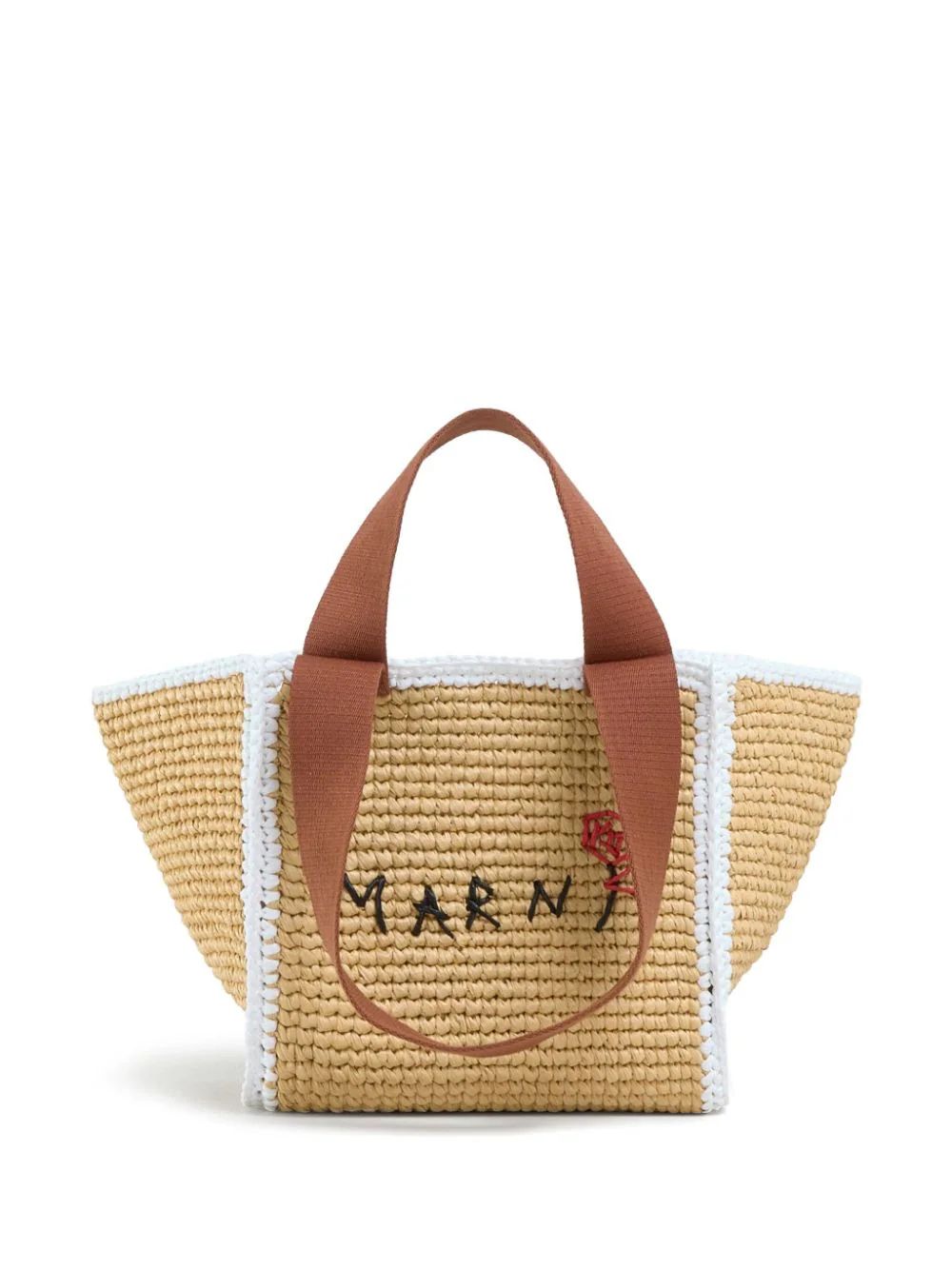 Marni logo-embroidered Woven Tote Bag - Farfetch | Farfetch Global
