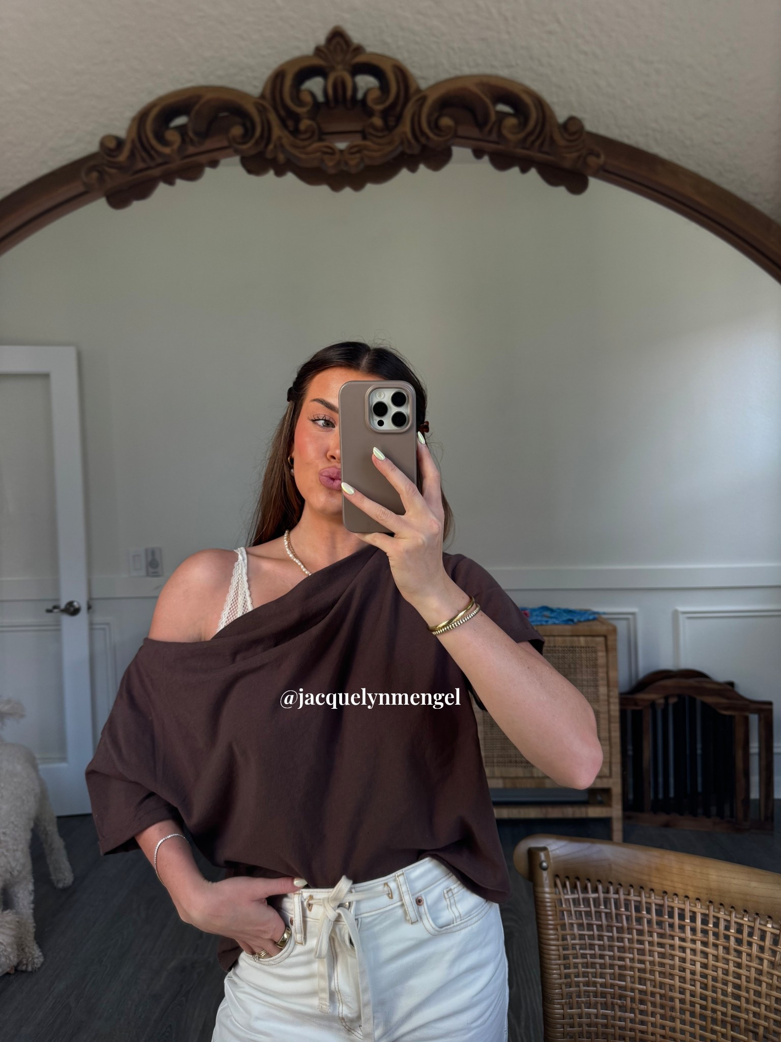 Off shoulder lounge top! 
Wearing m for extra lounge fit 
Sized up 1 in jeans 

#LTKootd #LTKSaleAlert #LTKSeasonal