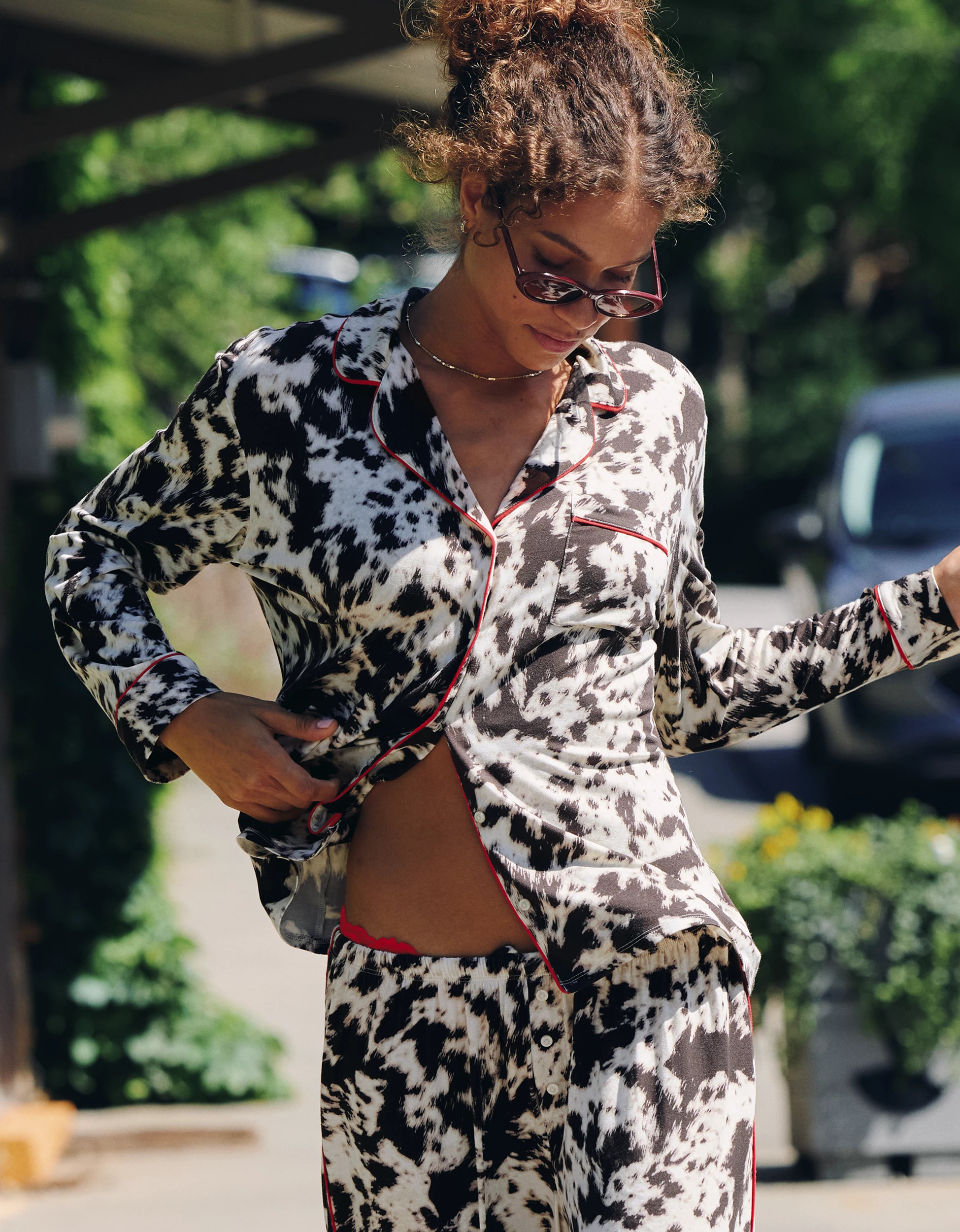 New OVERSLEPT by Aerie Real Soft® Piping Long Sleeve PJ Top | American Eagle Outfitters (US & CA)