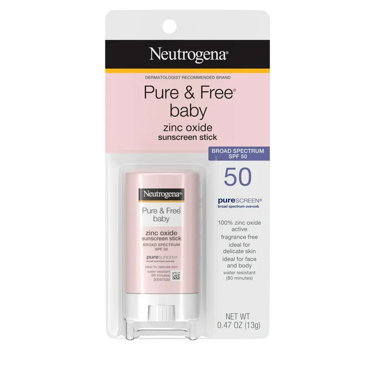 Neutrogena Pure & Free Baby Mineral Sunscreen Stick, SPF 50, 0.47 oz | Walmart (US)