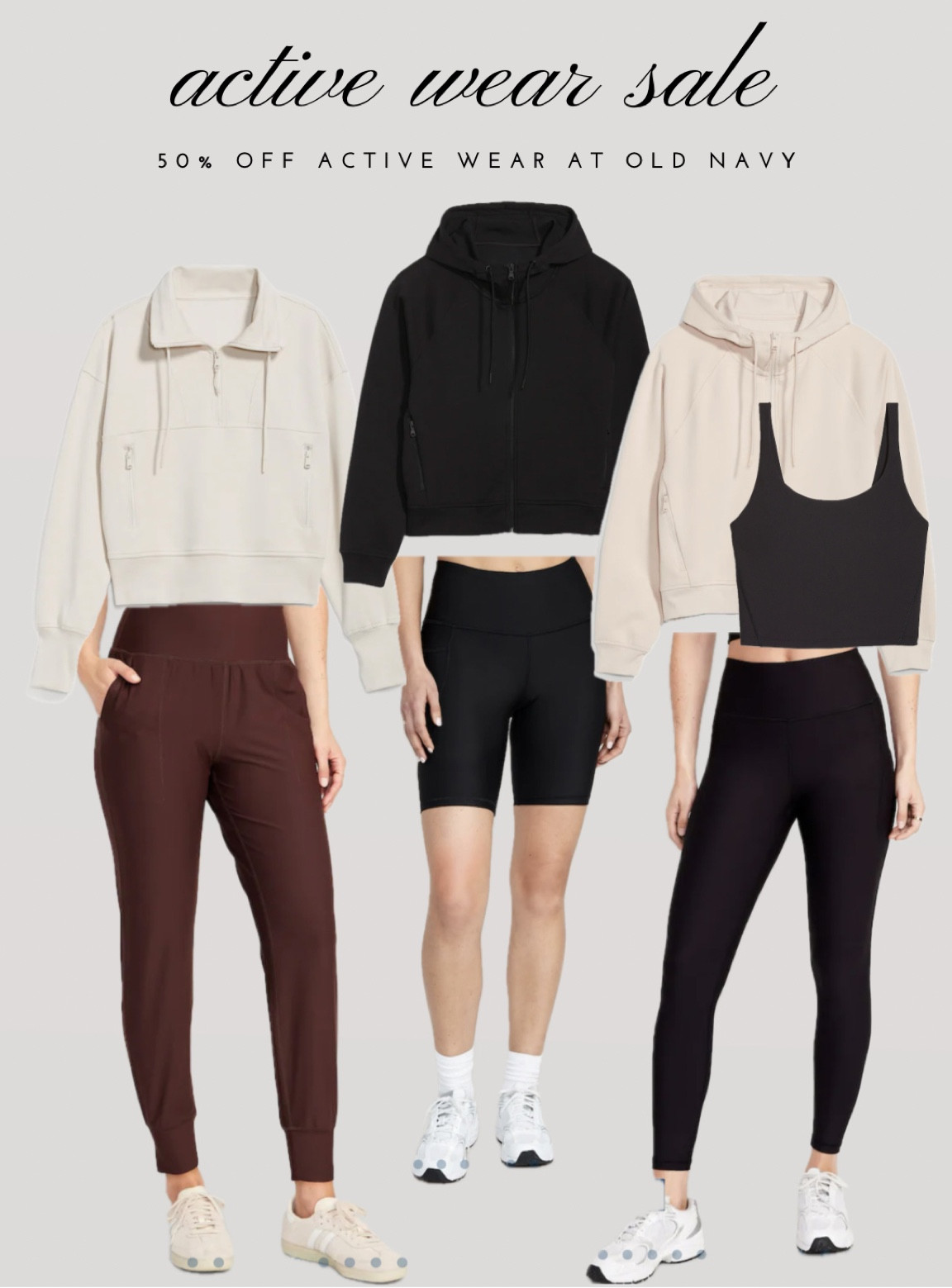 Today Only SALE | 50% off activewear at Old Navy | power soft leggings, joggers, longline sports bra, performance fleece zip up hoodie, 1/4 zip hoodie, athletic wear, women’s athletic wear

#LTKfitness #LTKfindsunder50 #LTKsalealert