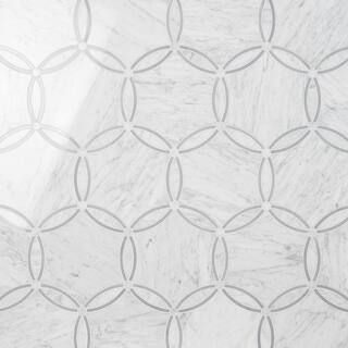 Ivy Hill Tile Meraki Carrara 9.52 in. x 10.99 in. Polished Marble Floor and Wall Mosaic Tile (0.73 s | The Home Depot