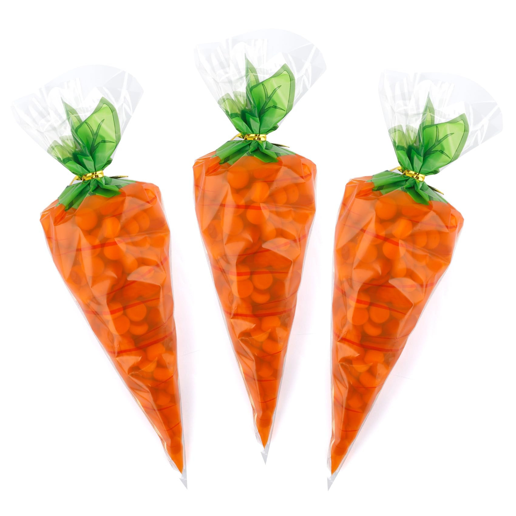 Yicelerate Easter Treat Bags, 110 Counts Easter Cellophane Cone Cello Bags, Carrot Shaped Celloph... | Amazon (US)