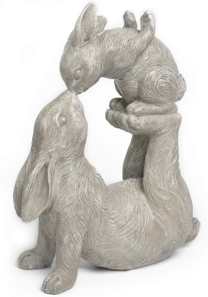 Newman House Studio Garden Statues Kissing Bunny Sulpture - Garden Décor Rabbit Collectible Figurines Yard Decorations Outdoor 11.8" L x 4.8" W x 14.6" H | Amazon (US)