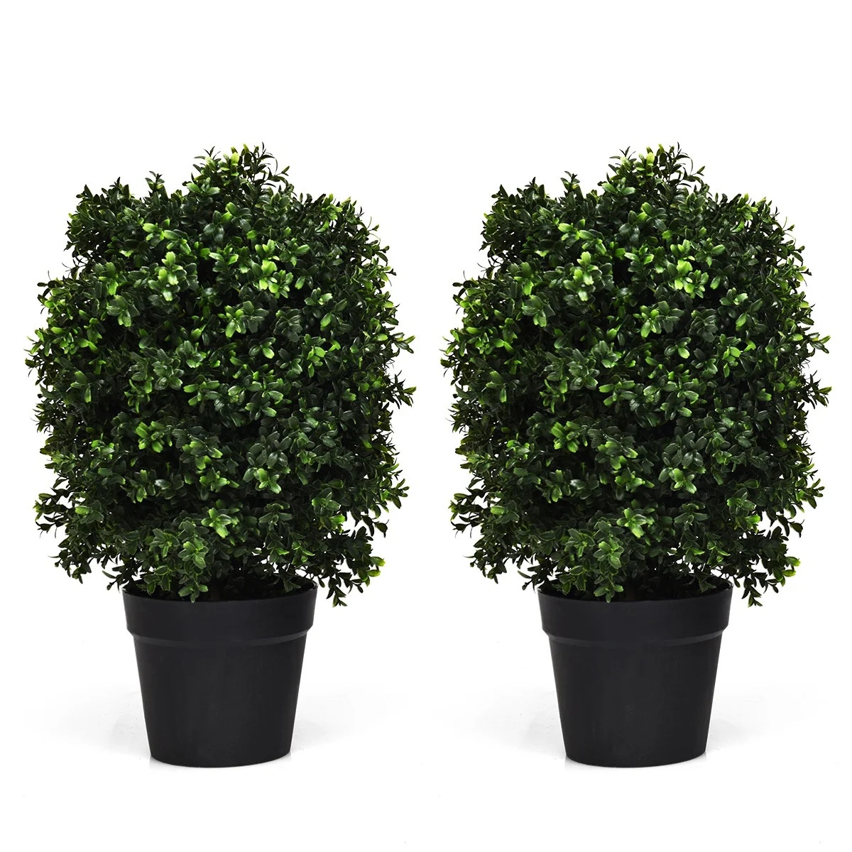 Costway 2PC 24'' Artificial Boxwood Topiary Ball Tree Office Garden Patio Desk Decoration - Walma... | Walmart (US)