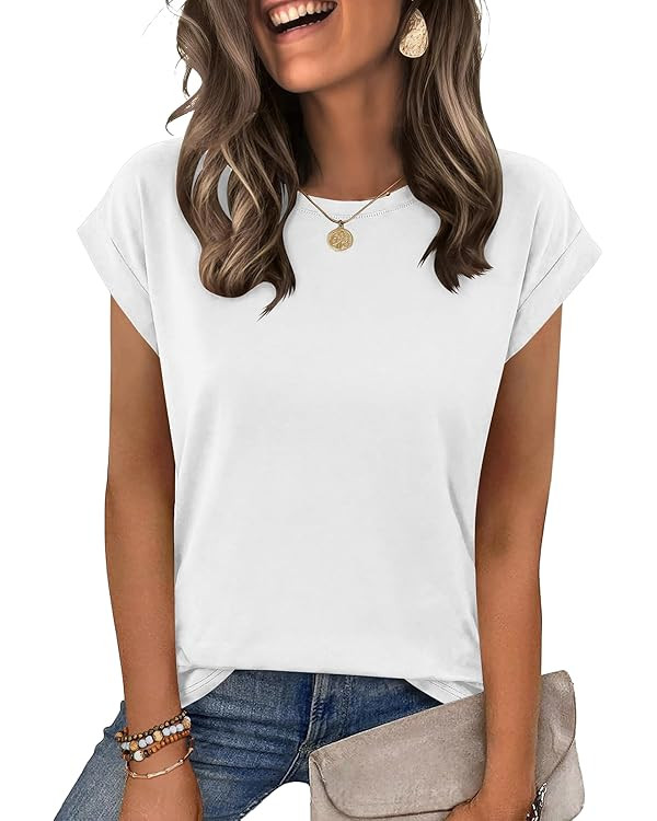 Zeagoo Womens Tops Summer Casual Cap Sleeve Tshirts Shirts Business Dressy Spring Fashion Outfits... | Amazon (US)