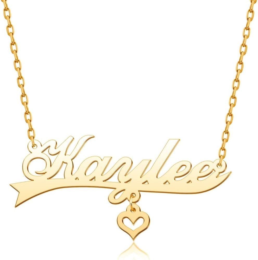 Custom Name Necklace 18K Gold Plated Personalized Nameplate Jewelry Customized Gift for Women | Amazon (US)