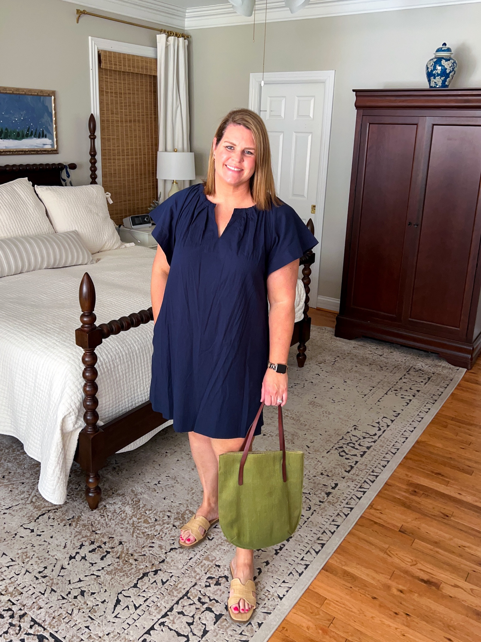 I LOVE this new flutter sleeve dress with side pockets and the perfect silhouette! It’s a relaxed fit with a slit neck style but can be closed with a hook and eye closure, too. It’s made of 99% cotton, which gives a dressier vibe than a t-shirt dress. I love it paired with my new woven-style slide sandals and an easy bag. Perfect for my next beach trip - ready for spring break! At less than $30, it’s the perfect new addition for your closet! 

#LTKover40 #LTKSeasonal #LTKmidsize