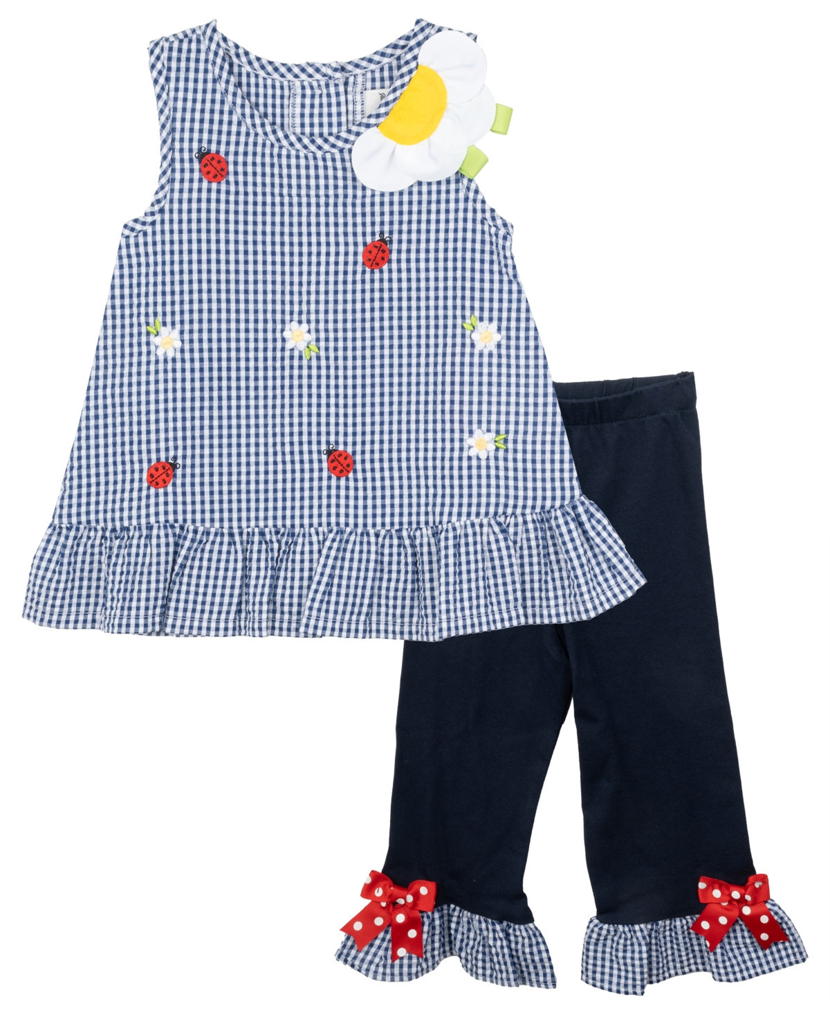 Rare Editions Baby Girls 2-Piece Spring Seersucker Dress Set - Navy | Macy's
