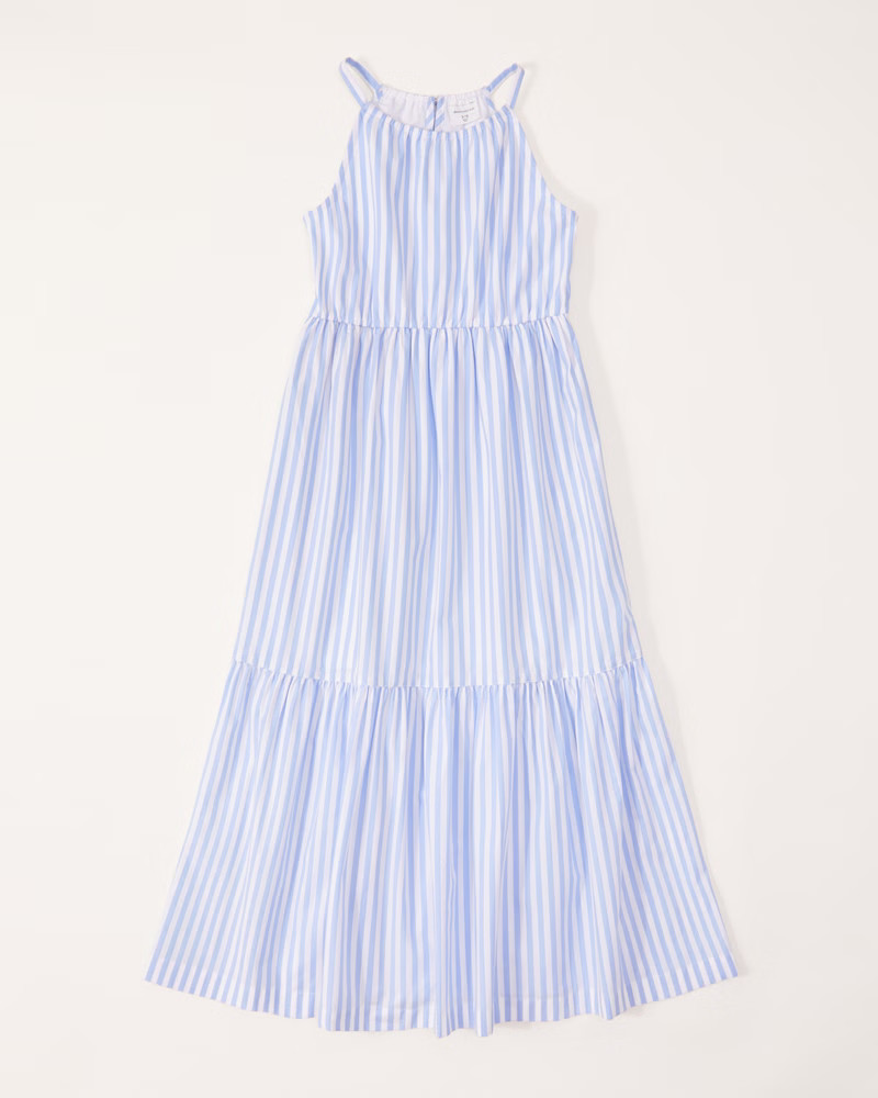 poplin maxi dress | Abercrombie & Fitch (US)