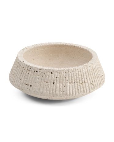 8in Travertine Fruit And Nut Bowl | TJ Maxx