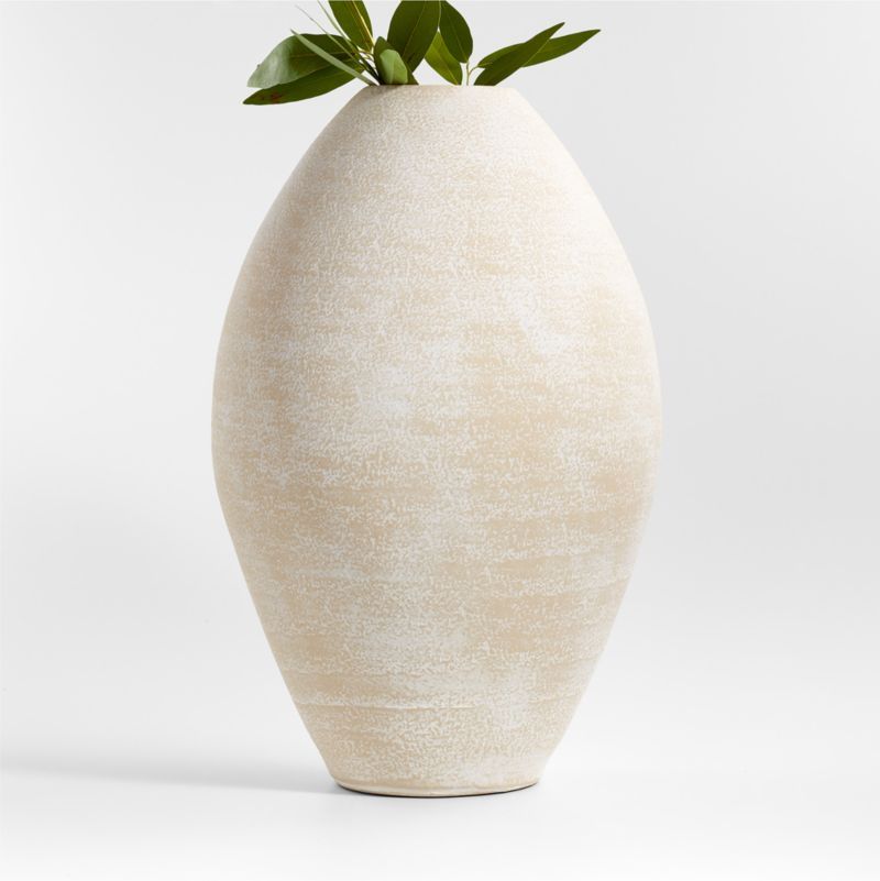 Ophelia Matte White Floor Vase 20" | Crate & Barrel | Crate & Barrel