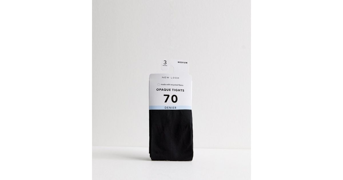 3 Pack of Black Opaque 70 Denier Tights | New Look | New Look (UK)