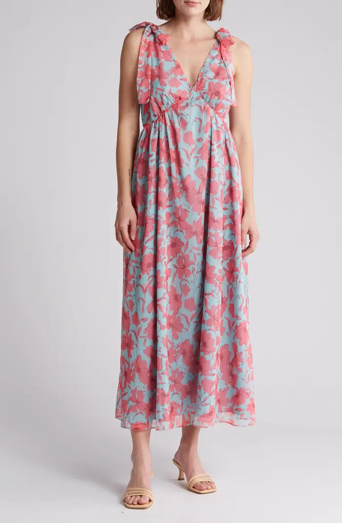 Tie Shoulder Chiffon Maxi Dress | Nordstrom Rack