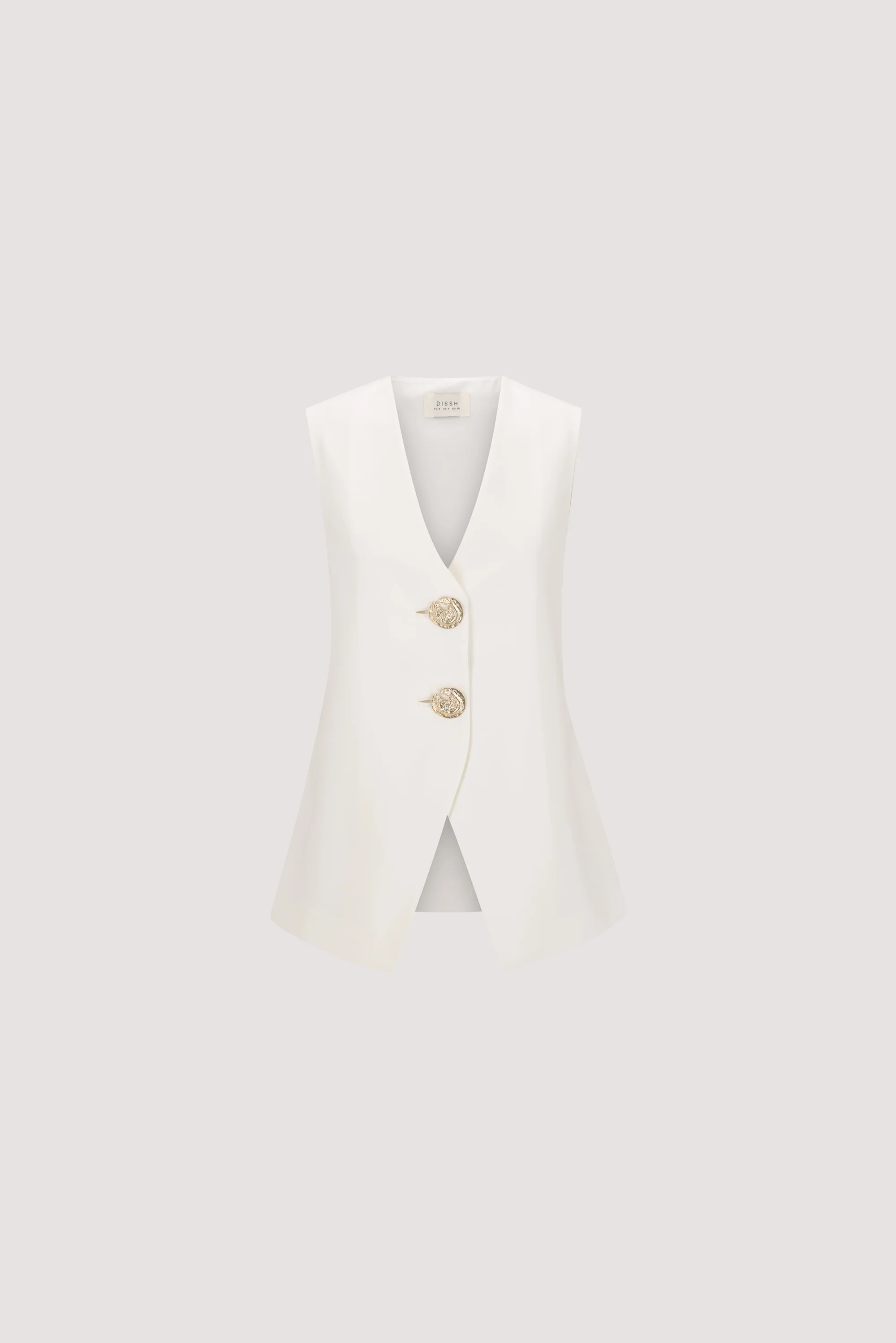 AMERY WHITE GOLD BUTTON VEST | DISSH