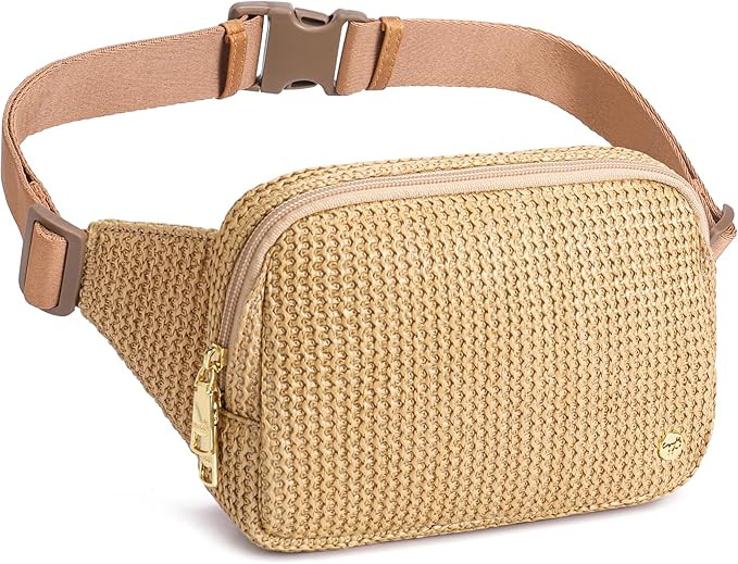 Faux Straw Belt Bag Summer Purses Beach Crossbody Fanny Pack Waist Women Travel Vacation Essentia... | Amazon (US)