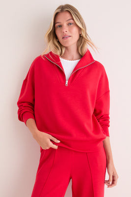 Red Marl Hawley Half Zip Sweat | Tuckernuck (US)