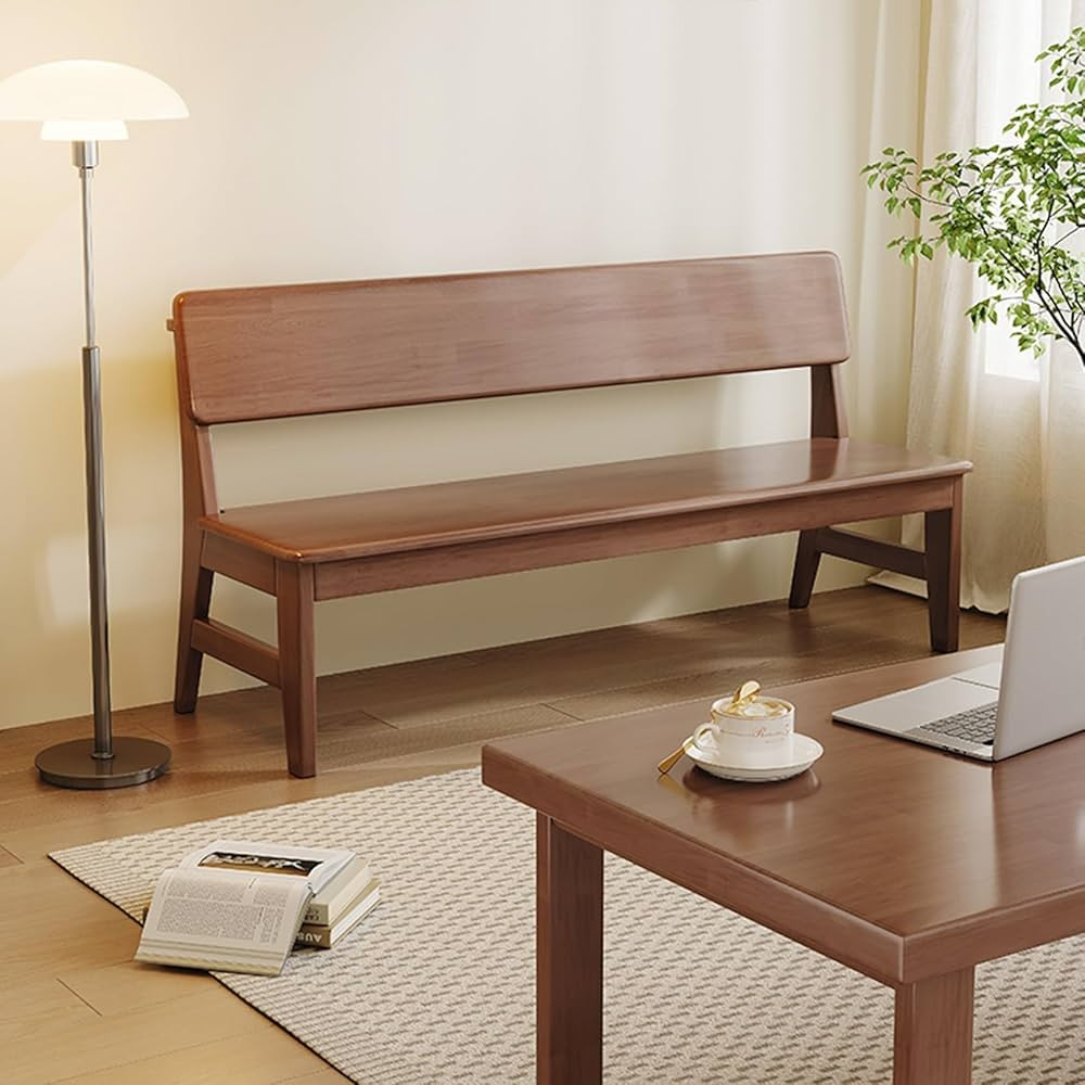 Dining Bench with Armrest Solid Wood Entryway Bench Storage Bench Seat Rustic Farmhouse Wooden Ga... | Amazon (US)